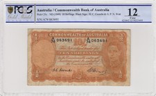 PCGS  Australia 1949 10 Shilling - Coombs/Watt.. Last Prefix A/74