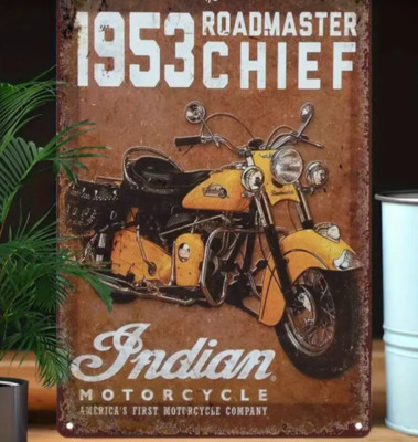Indian Motorcycle Vintage Metal Sign  12 x 16   LARGE