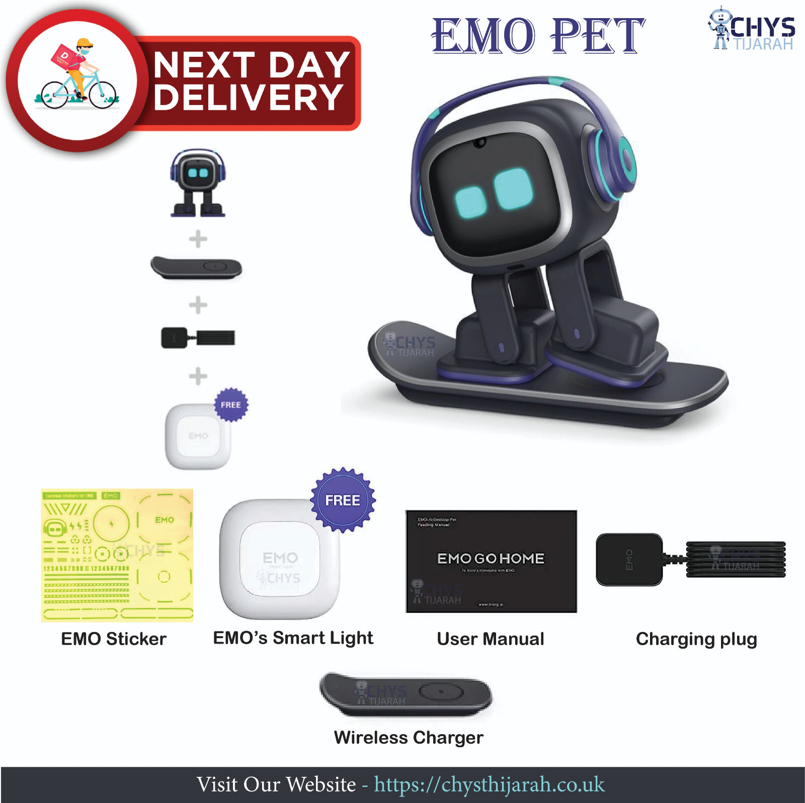 EMO pet Living AI desktop pet robot (Brand new SEALED) + Light