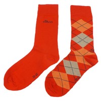 2 Paar S.Oliver Socken StrüMpfe Herren Unisex 2Er Pack Business Rot Neu Gr.39-42