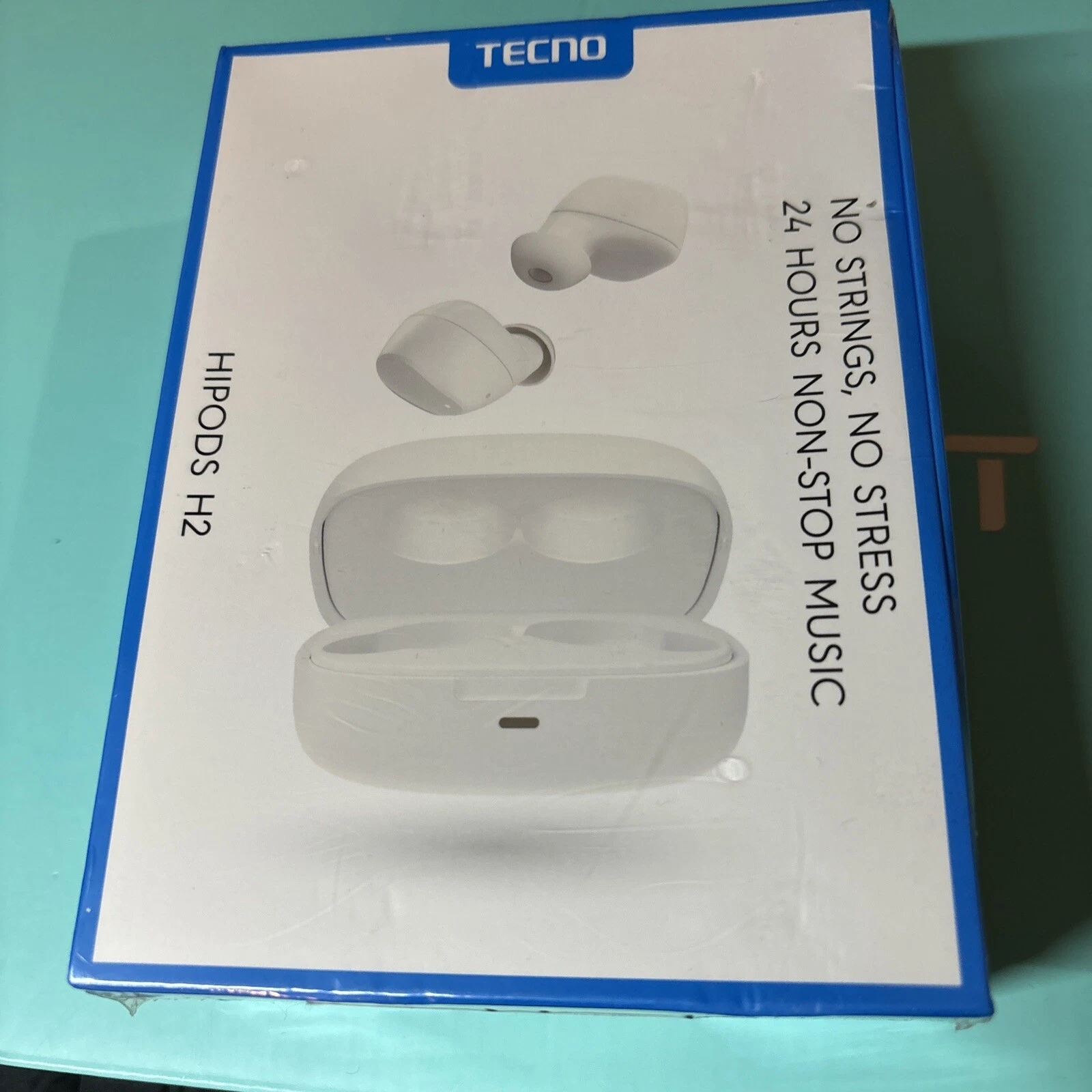 TECNO HIPODS H2 True Wireless Bluetooth Earbuds W/Charging Case•New• White
