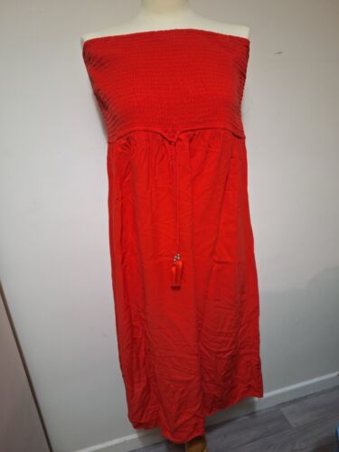 Ladies M&S Orange Strapless Dress Size 20 - Picture 1 of 3