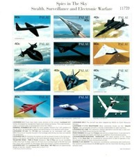 Palau 1996 - Airplanes Spies in the Sky - Sheet of 12 Stamps - Scott #403 - MNH