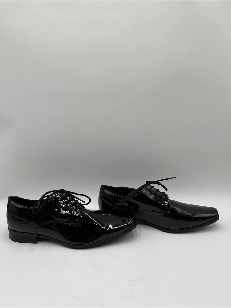 Calvin Klein Shoes Men\'s Size 9.5 Black Fasa Patent Lace Up Dress Oxford New Box Calvin Klein Oxford Patent Leather Dress Shoes for Men for  main image 4