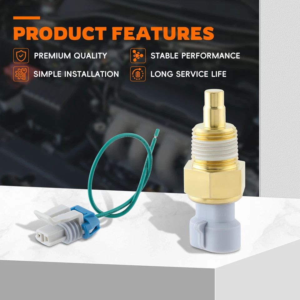 Coolant Temperature Sensor w/ Connector Pigtail Harness For Chevrolet GMC Buick - Image 3 of 4