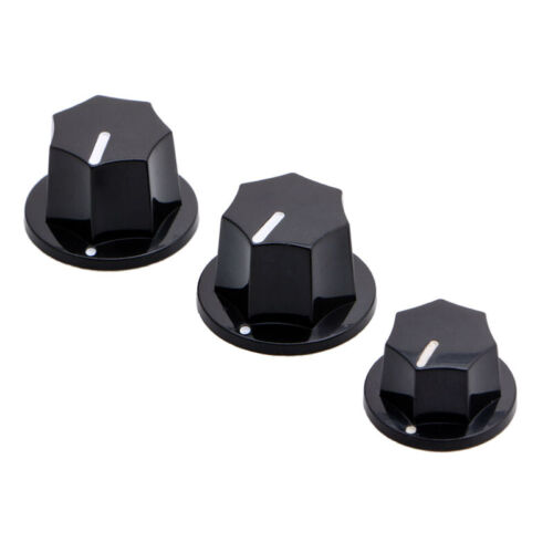 1 Set 3 Plastic Knobs Preamp Control For Jazz Bass for Effect Black 2 Big 1 S - Photo 1/8