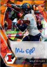 2021 Panini Prizm Draft Picks Orange Cracked Ice Milo Eifler Auto Illinois RC SP