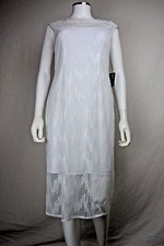 Nine West size 4 White Sequined Sleeveless Shift Dress NEW NWT