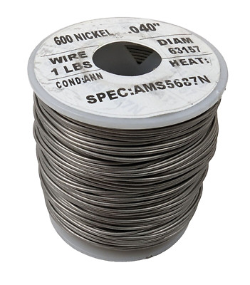 1lb 18AWG 600 Nickel Chromium Resistance Wire .040'' SPEC: AMS5687N Annealed NEW