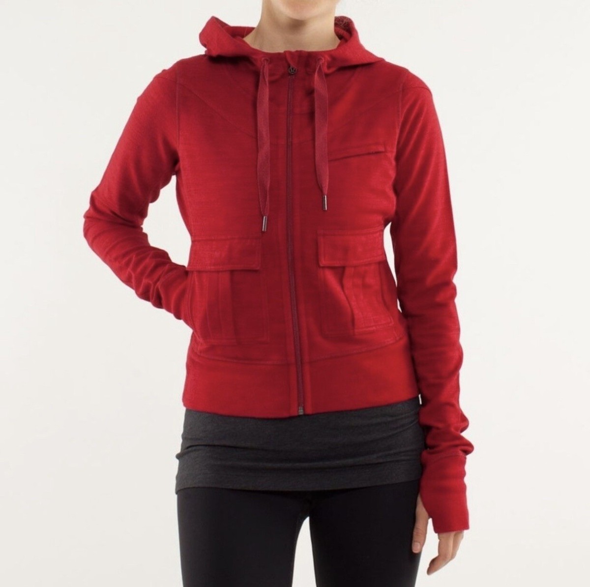 LULULEMON CARRY AND GO JACKET Hoodie Deepest Cranberry French