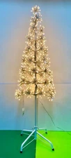 5' SNOWFLAKE TREE Warm White LED Lights & Blinking Blue Lights NEW 94987050000