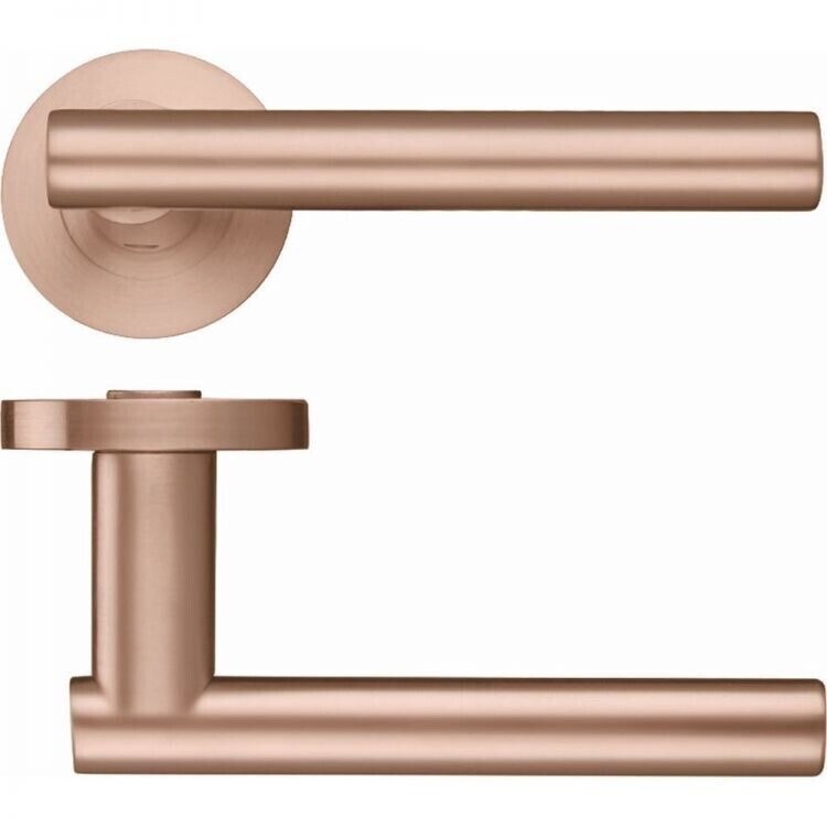 Zoo Hardware Lucca Lever Door Handle. Tuscan Rose Gold