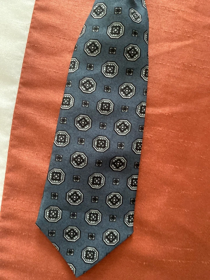 NeW Gray Navy BluE Geometric Satin Toddlers BoYs Clip-On Neck Tie Dressy WoW!!!! - Image 2 of 4