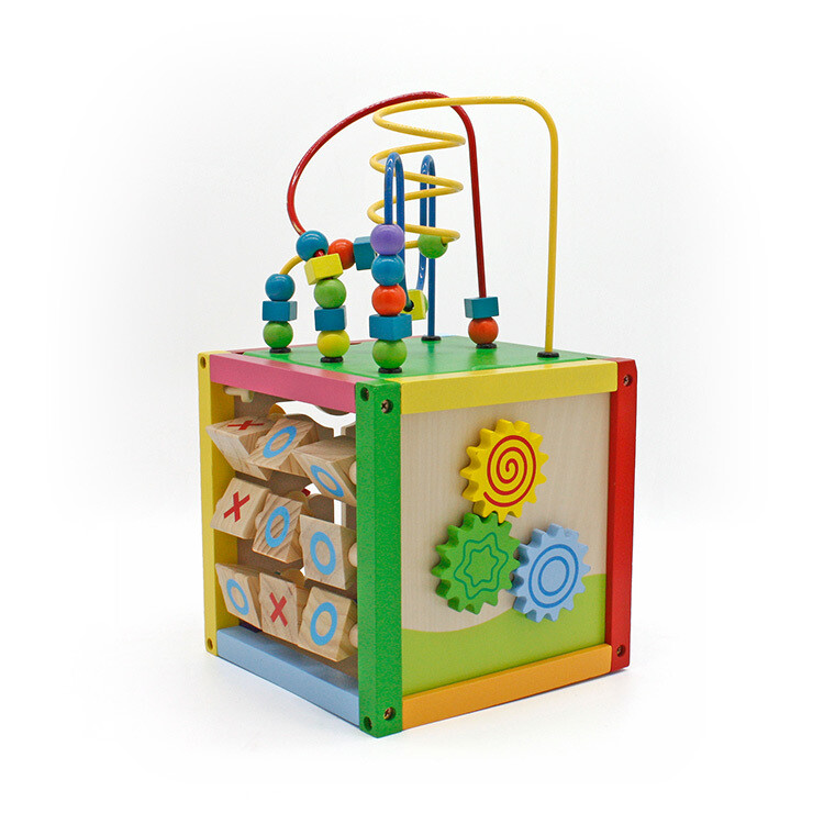 My First Learning Bead Maze Cube Activity Center by Kid's Destiny [並行輸入品] New 5 in 1 Wooden Bead Maze Activity Cube Multipurpose Center Kids