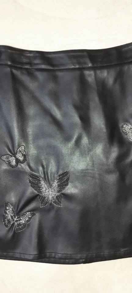 Original Guess Rock Lederrock echt Leder schwarz Gr 36 -38  - Bild 4 von 4