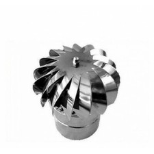 FUMAIOLO CAPPELLO GIREVOLE ASPIRAFUMO PER STUFA DM 130MM IN ACCIAIO INOX TONDO