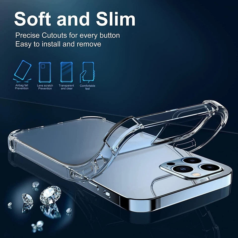 For iPhone 17 16 15 14 Pro Max Clear Shockproof Case +2*Screen +2*Lens Protector - Image 4 of 4