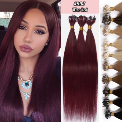 Browm 100% Human Hair Micro Ring Tip Micro Loop Beads Remy Hair Extensions 1g/s