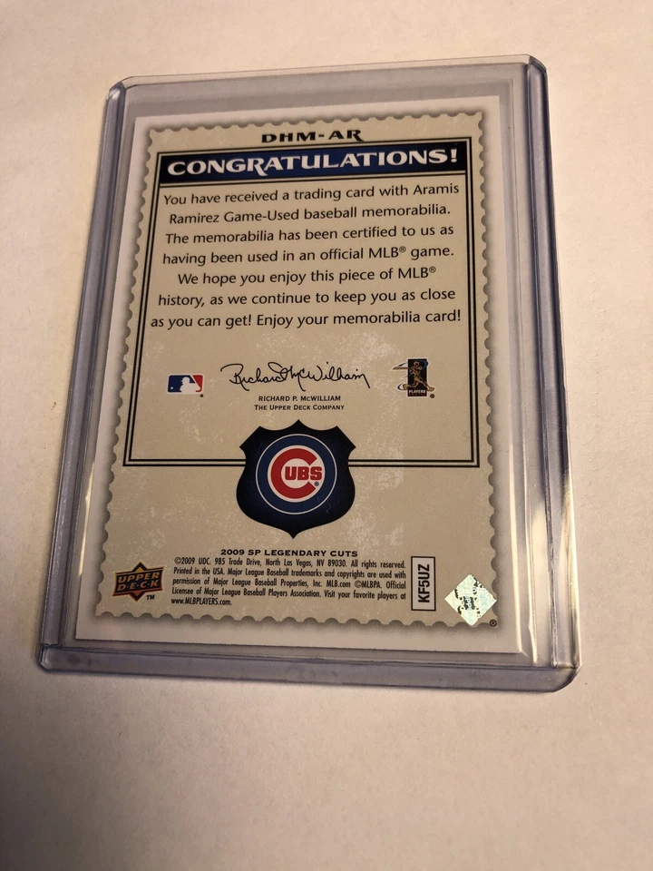 2009 SP Legendary Cuts Aramis Ramirez Destined For History DHM-AR 🔥 - Image 2 of 2