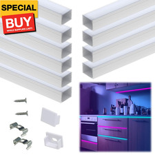 10Pack 3.3FT/1M Plus-Size Spotless LED Channel Silver Aluminum LED Strip Diffuse