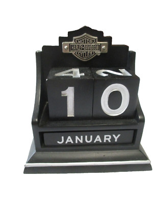 Harley~Davidson PERPETUAL DESKTOP CALENDAR~Black~2003~Halmark