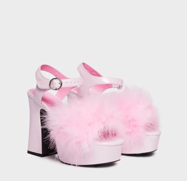 Pink platform heels best sale uk