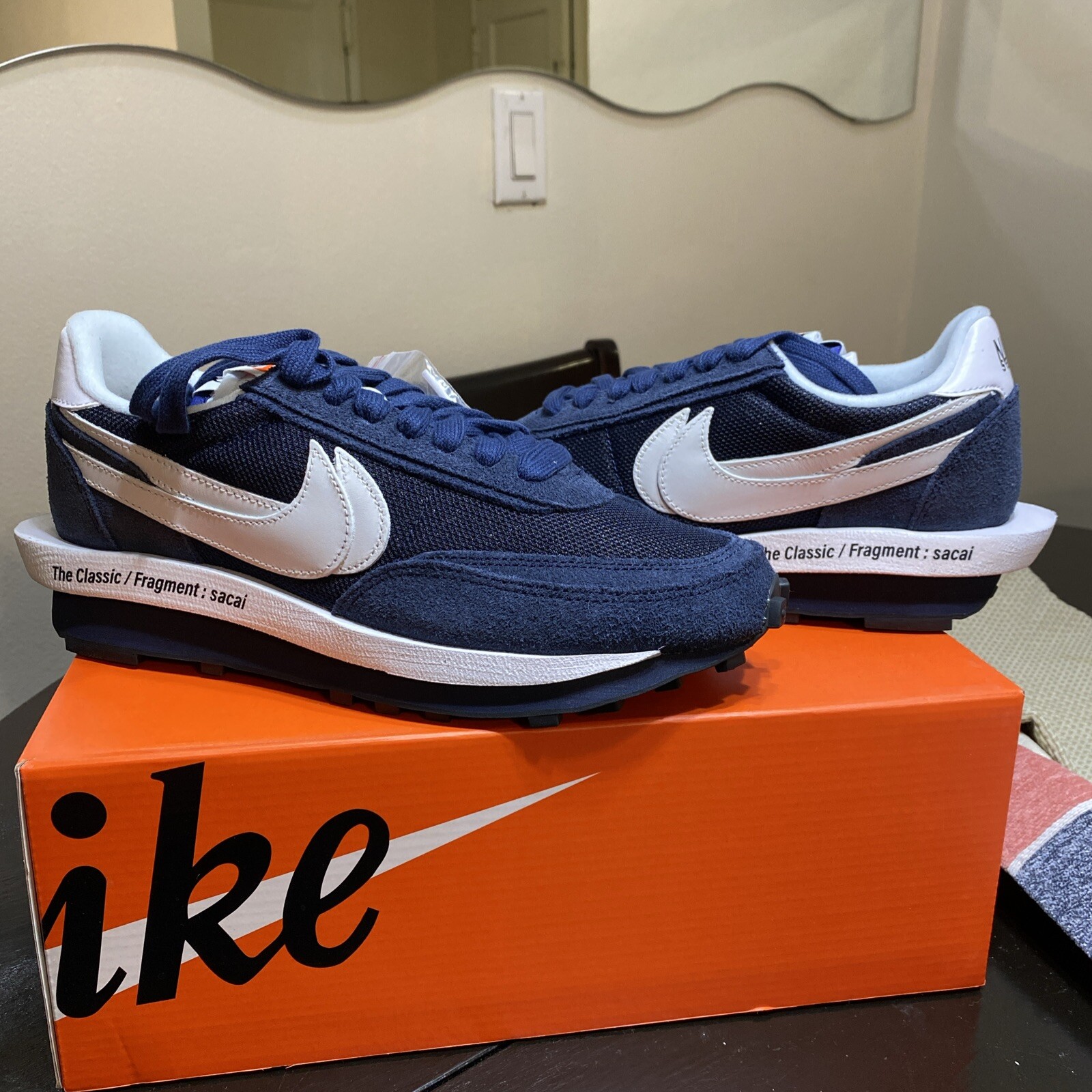 SACAI X NIKE Taglia 9 Nike LDV Waffle x design frammento x sacai blu basso annerito