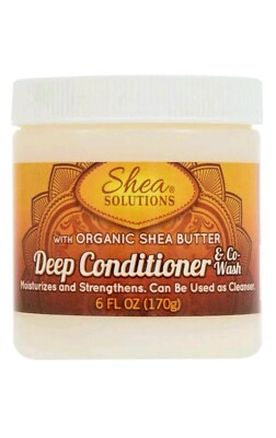 Shea Solutions Organic Shea Butter Deep Conditioner Treatment Mask & Co-Wash 6oz