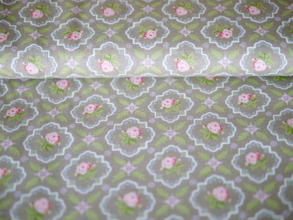 MODA Patchworkstoff, FINNEGAN, Baumwollstoff, Rosenstoff, Stoff Rosen, Blumen - Bild 2 von 4