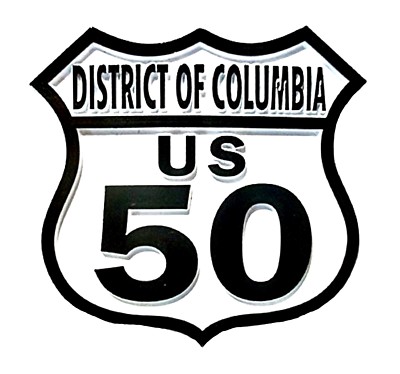 Route 50 Washington D.C. Road Sign Fridge Magnet