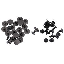 20 Sets Brass Flat Head Solid Stud Screwback Screw Rivet Leather Craft DIY Black