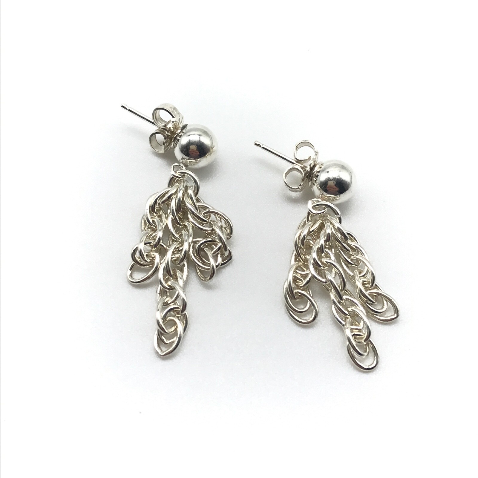 925 Sterling Silver Interlocking Multi Strand Cha… - image 1