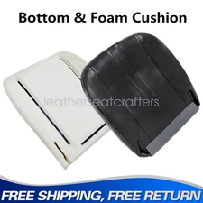 For Chevy Express 2003-14 Driver Bottom Leather Seat Cover + Foam Dark Gray 2PCS