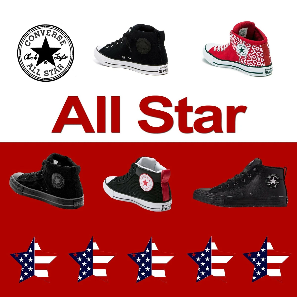 CONVERSE CANVAS LEATHER MID CHUCK TAYLOR