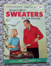 Vintage Coats & Clarks No 110 Easy To Knit Sw...