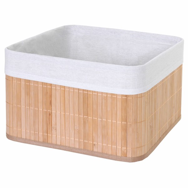 Aufbewahrungskorb MCW-C21, Korb Aufbewahrungsbox, Bambus 33X33X21Cm Naturfarben-image