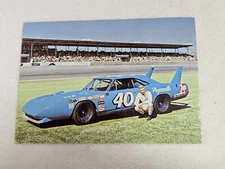 Car Auto Racing chrome OVERSIZED postcard Pete Hamilton NASCAR Daytona 500 1970