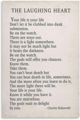 Charles Bukowski Poem Print The Laughing Heart Minimalist Retro Posters Canvas