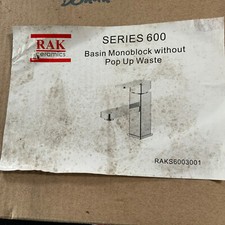 RAK Series 600 Basin Mono-block tap - Chrome - without pop up waste