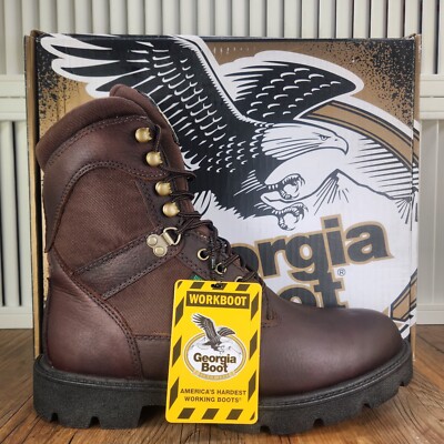 Georgia Boot G108 8'' Homeland Mens 8.5 Wide Brown Leather Waterproof Work Boots