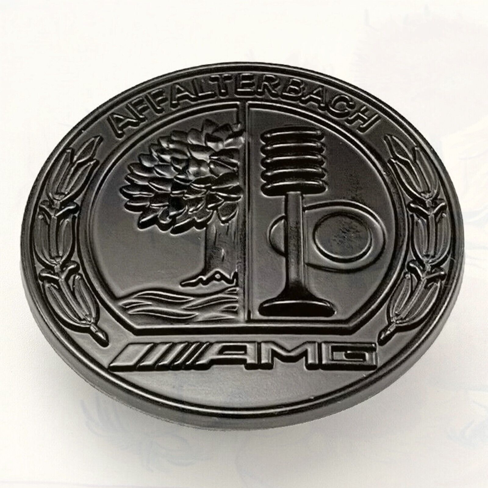 55mm Affalterbach Emblem Front Hood MATTE BLACK Apple Tree Decal Badge For AMG