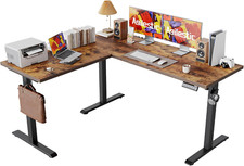 59 Inch L Shaped Standing Desk Adjustable Height, Electric Corner Standing Desk,