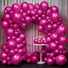 KatchOn Hot Pink Chrome Balloons Set - 18 Inch Pack of 90 | Fuschia Pink Ball...