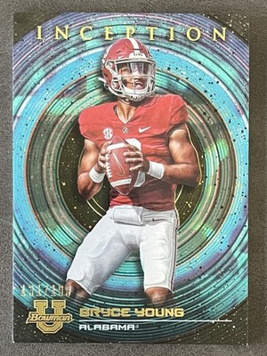 2022-23 Bowman Inception University - Bryce Young #81 Aqua Foil V1 /199 (RC)