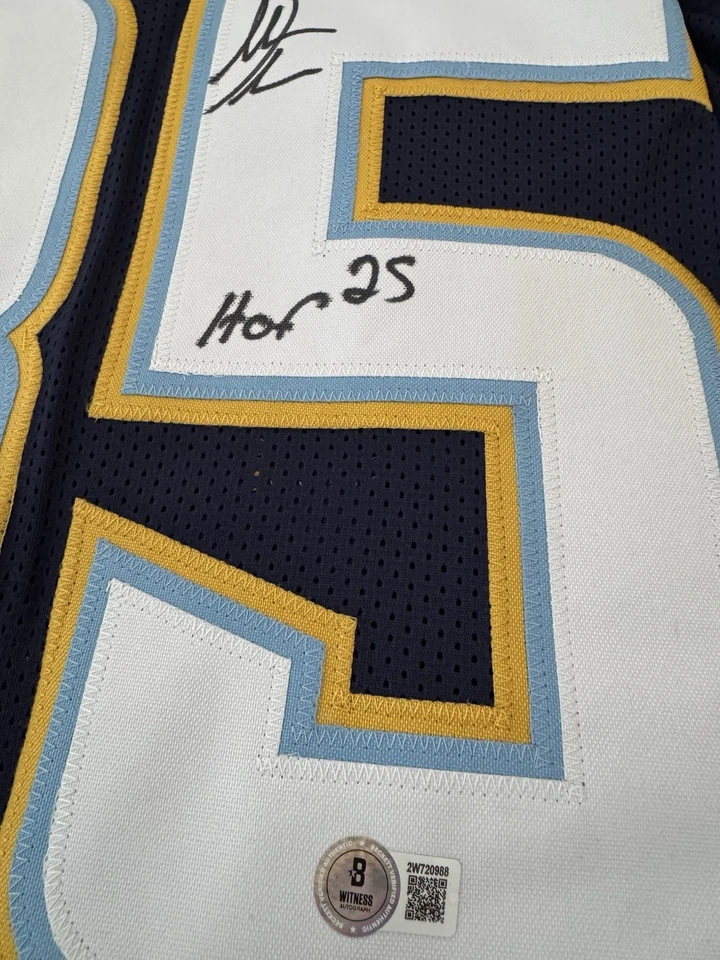 Camiseta deportiva personalizada autografiada por Antonio Gates Beckett certificado de autenticidad HOF 25 cargadores Foto 3 de 3