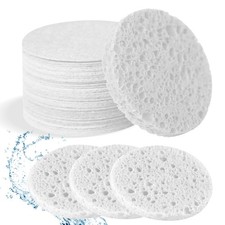 50-Count Facial Sponges Compressed Natural Cellulose Sponge Round Shape Face