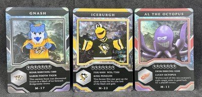 Lot (3) 2021-22 MVP NHL Hockey Mascots Gaming Cards Gnash Iceburg Octopus