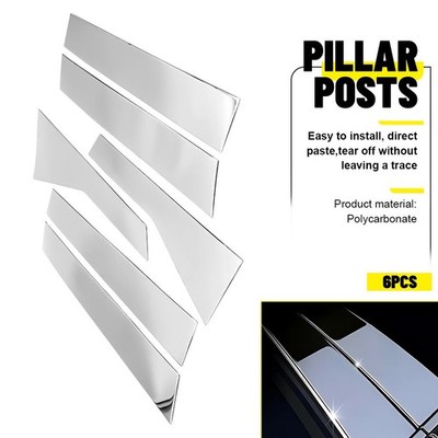 6x Chrome Pillar Posts For 2017-2024 Cadillac XT5 Cover Door Strip  Trim Window