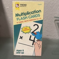 Vtg 1985 Trend Enterprises Inc Multiplication Flash Cards Facts Through 12x12