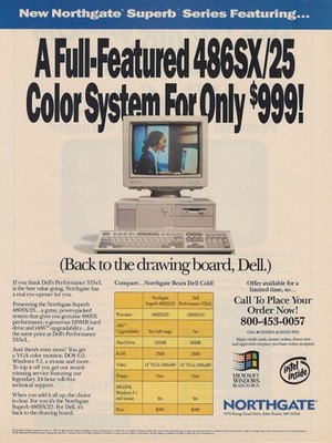 Northgate Computer Ad 486SX 25 System Vintage Print Ad 1993 Eden Prairie MN u
